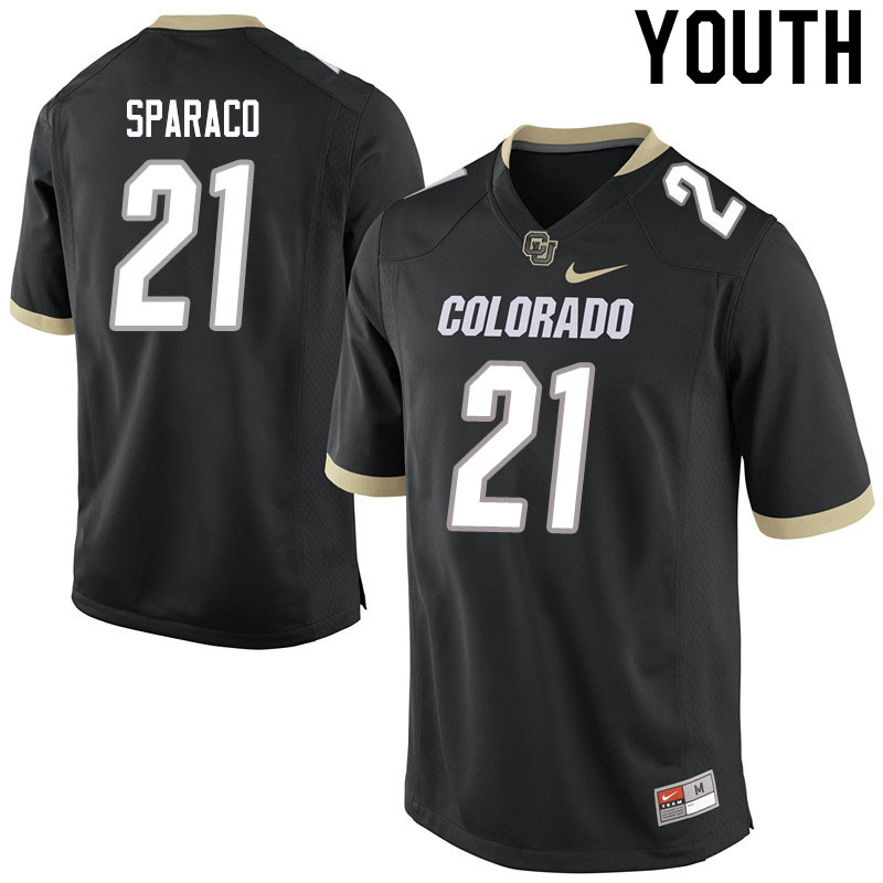 Youth #21 Dante Sparaco Colorado Buffaloes College Football Jerseys Sale-Black